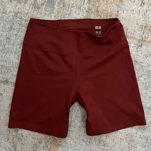 Uniqlo Airism biker shorts, dark terracotta color. 6 inch inseam.